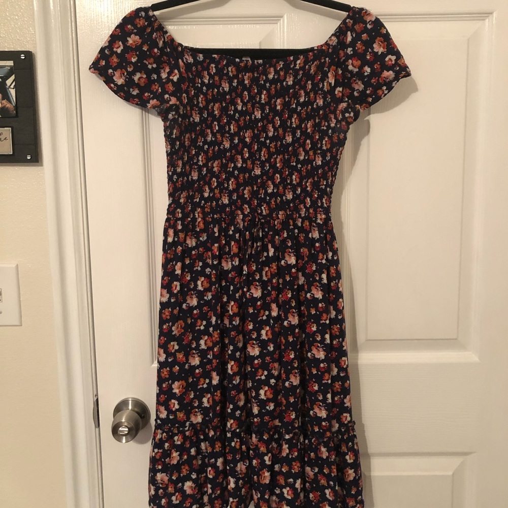 floral off the shoulder dress